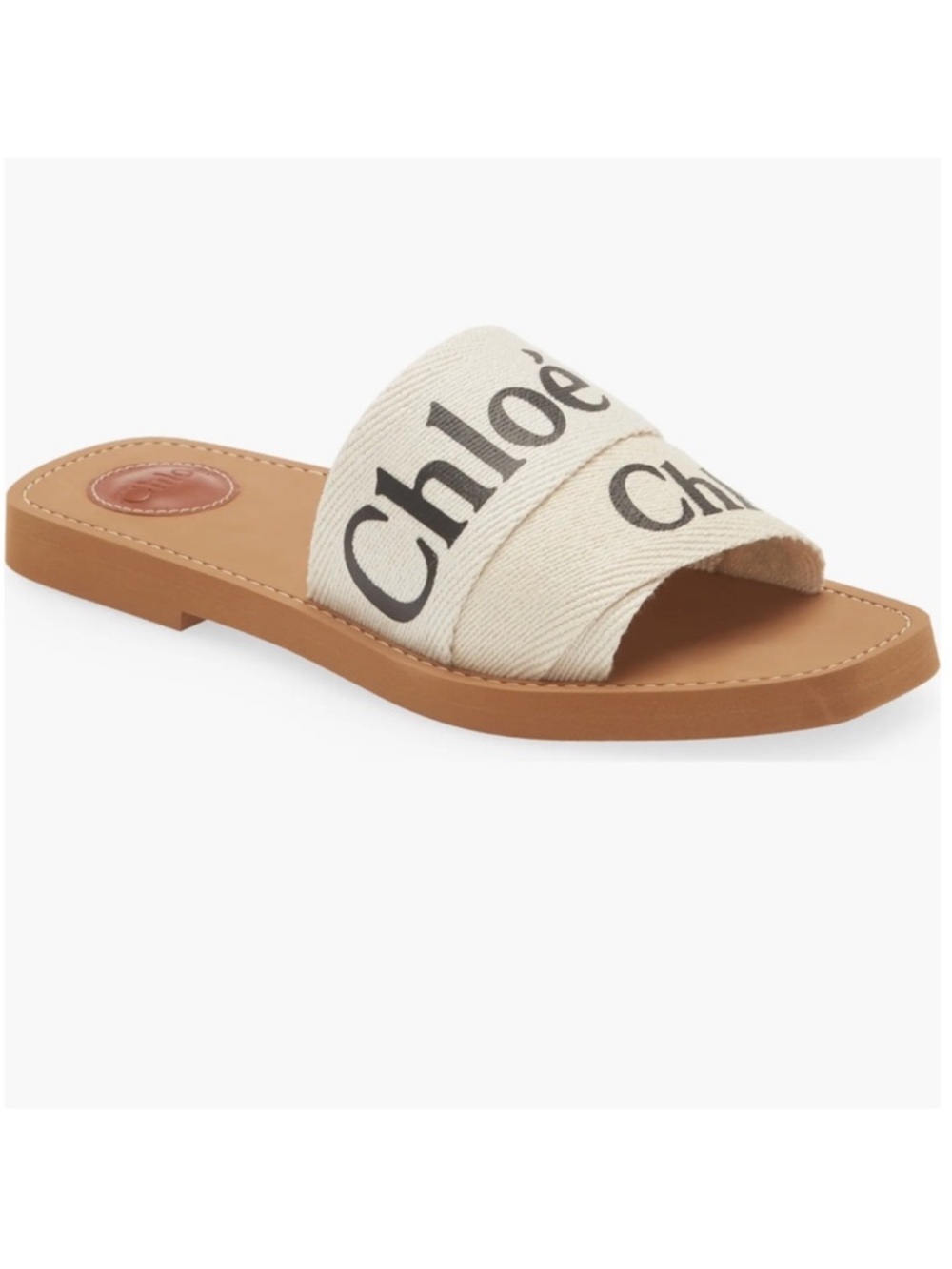 Chloe Logo Canvas Slide Sandal woody